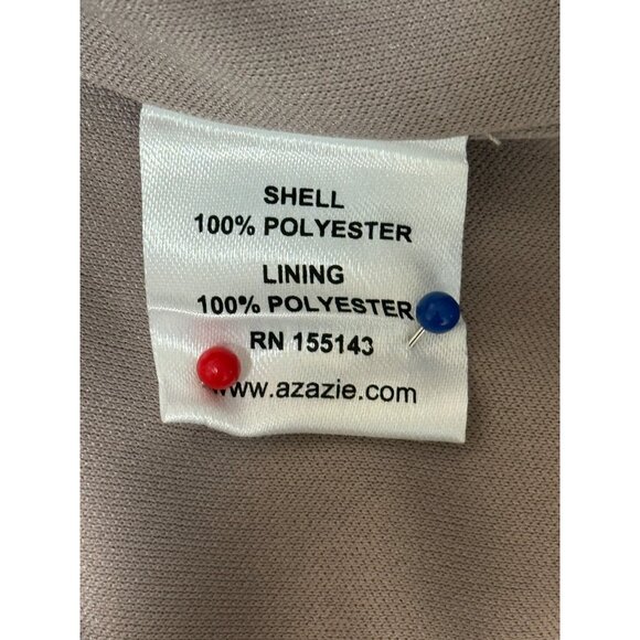 Azazie Leandra Mermaid Pleated Mesh Dress Bridesmaid Gown Hazelnut Pink Sz 2 NEW - Picture 9 of 10